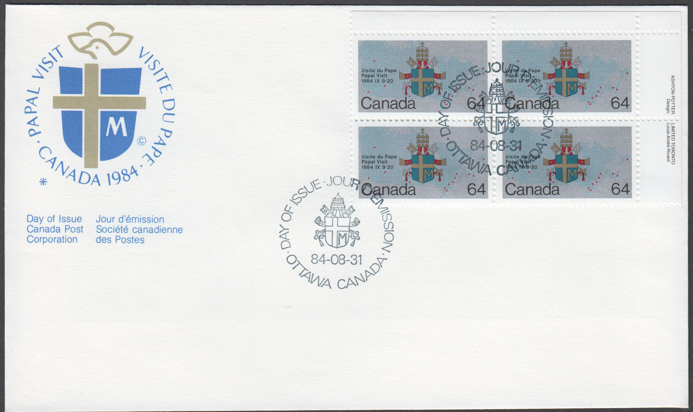 Canada Scott 1031 FDC PB UR - Click Image to Close